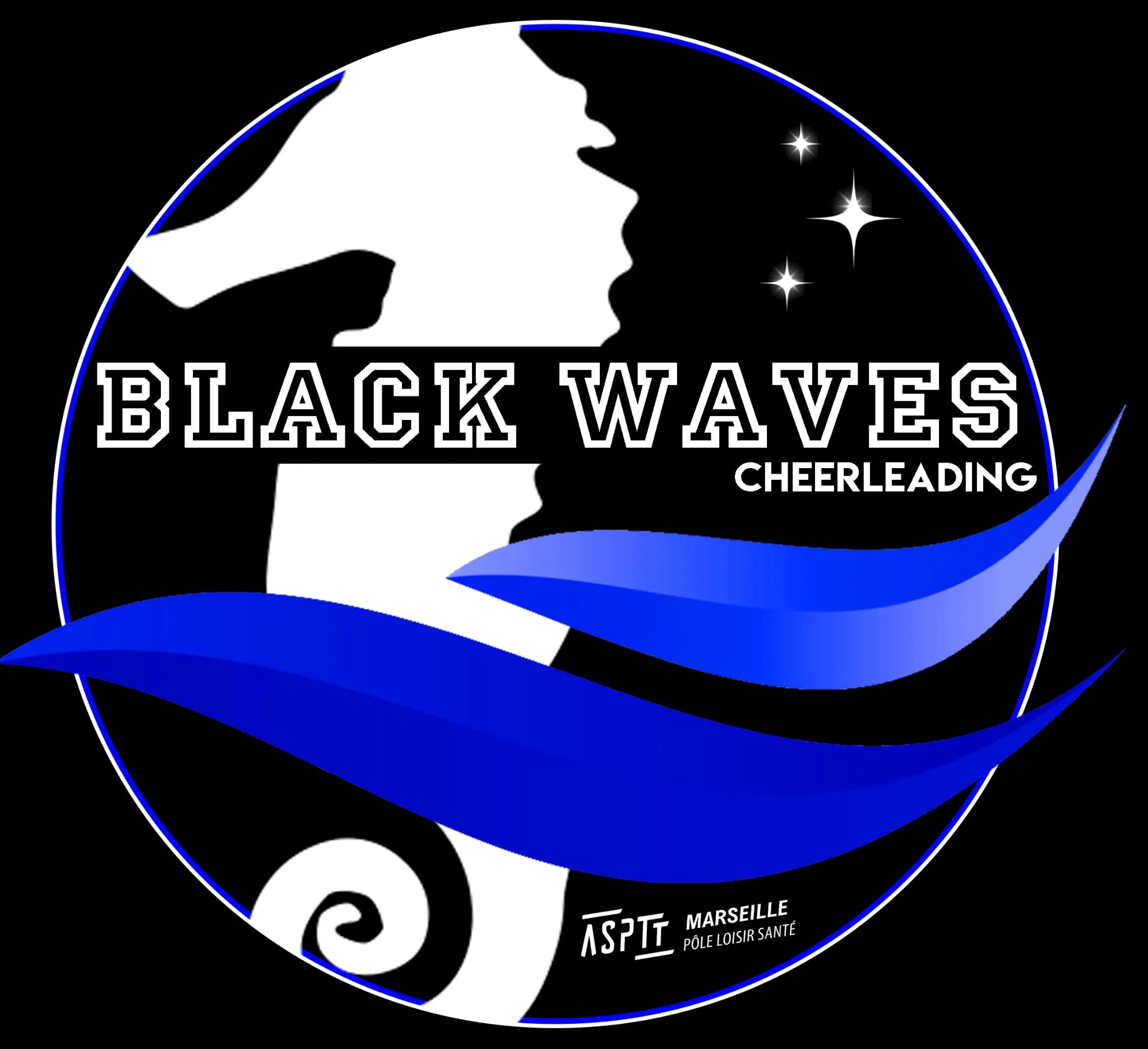 Logo black waves cheerleading